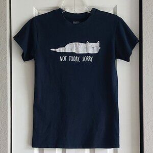 Brisco "Not Today, Sorry" Navy Blue Cat Themed T-Shirt Women's Size S